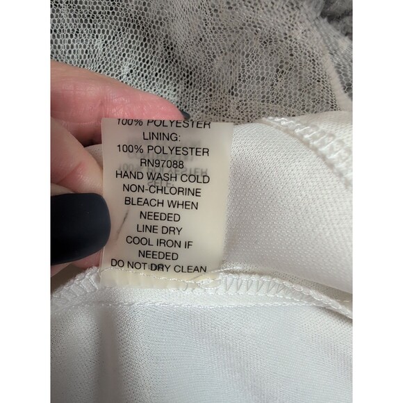 Vtg Delias Dress Strapless Floral Bustier Top Cream and Gray Juniors Medium Y2K - Picture 11 of 15